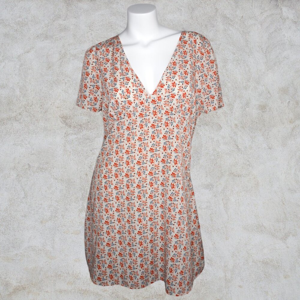 Cotton On Retro Vintage Floral Design V-Neck Lightweight XL Dress